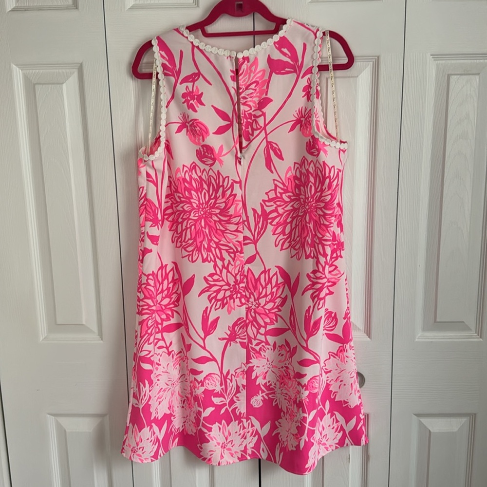 Lilly Pulitzer Pink and White Floral Lace-Trim Mini Dress - Picture 4 of 7